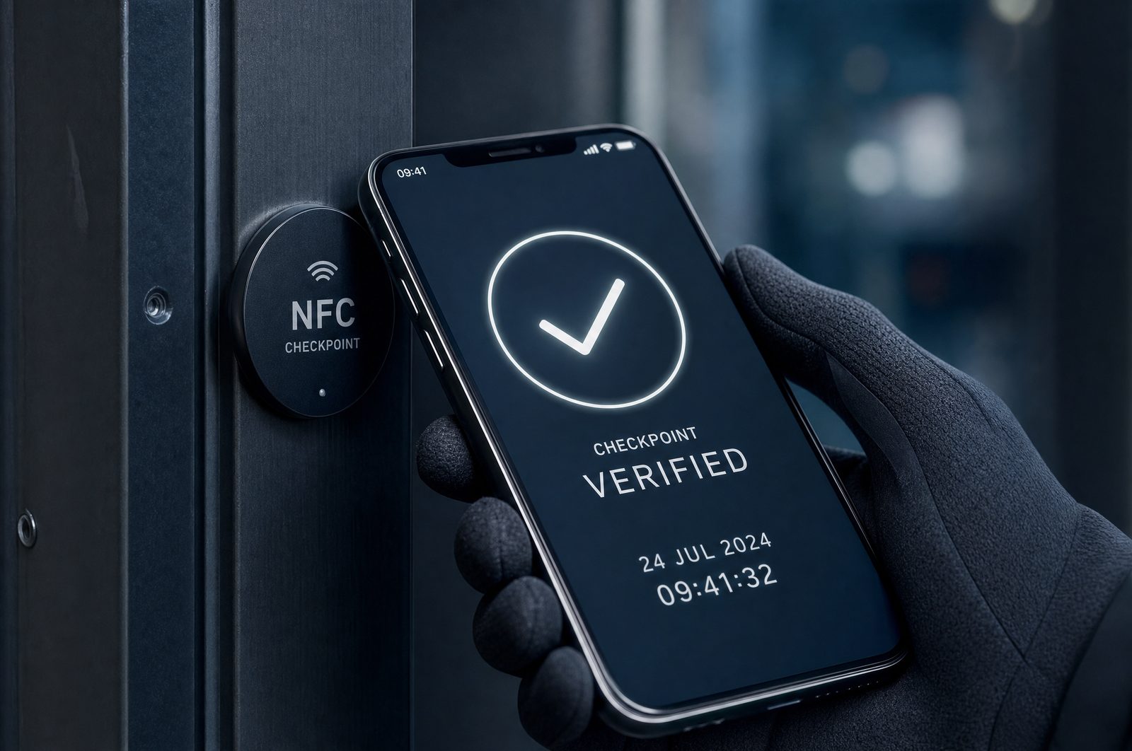 NFC-Checkpoint wird mit dem Smartphone erfasst